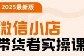 2025最新版微信小店带货者实操课，基础操作到高级运营技巧，快速上手 
